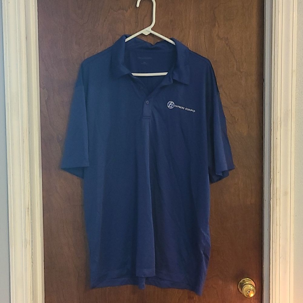 Men's 2XL Blue Short Sleeved Polo